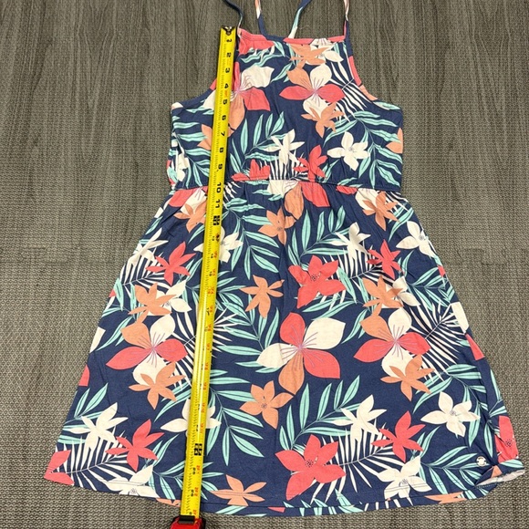 Roxy Girl Blue Strappy Dress with Pink & White Floral Print - Girls Size XL (14) - Picture 14 of 14